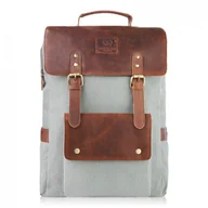 Plecaki - Paolo Peruzzi, Plecak Męski, Plecak Miejski, Do Pracy, Biurowy, Vintage, Szary Si-03-Bu - Empik - miniaturka - grafika 1