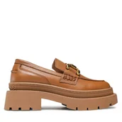 Półbuty damskie - Loafersy Gino Rossi 222FW107 Brązowy - miniaturka - grafika 1