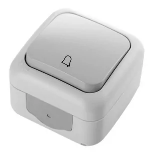 Viko Palmiye - Łącznik zwierny z symbolem dzwonek szary IP54 90555506 - Wyłączniki światła i elektryczne - miniaturka - grafika 1