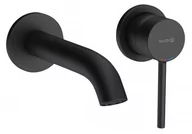 Baterie umywalkowe - Kludi 382443976 BOZZ ścienna bateria umywalkowa wylewka 180 mm czarny mat - miniaturka - grafika 1