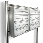 Skrzynki na listy - Skrzynka pocztowa na listy lokatorska 2x4 stal nierdzewna 8 wrzutni na stojaku - miniaturka - grafika 1