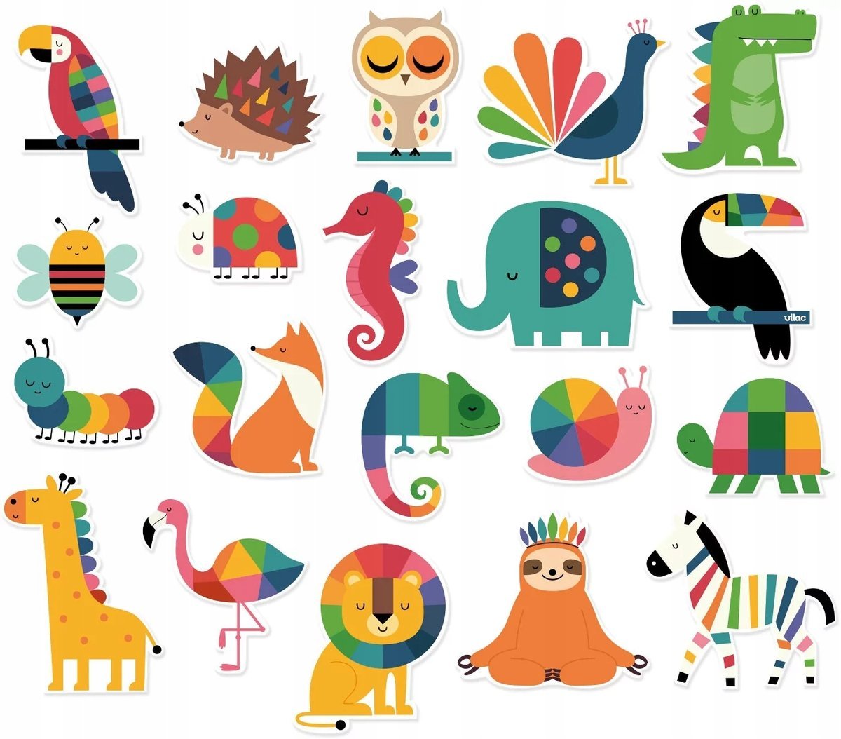 Vilac Magnesy drewniane Zwierzęta 20 sztuk +2 lat