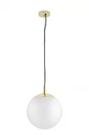 Lampy sufitowe - Kaspa Lampa wisząca Alur S 10726105 kulista biała oprawa ze złotymi detalami 10726105 - miniaturka - grafika 1