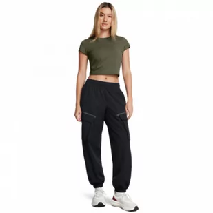 Damskie spodnie treningowe Under Armour Unstoppable Cargo Pant - czarne - UNDER ARMOUR - Spodnie sportowe damskie - miniaturka - grafika 1
