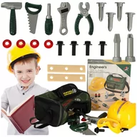 Mały majsterkowicz - NARZĘDZIA WARSZTATOWE kask okulary w torbie edukacyjny zestaw dla dzieci - miniaturka - grafika 1