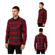 Koszule męskie - Koszula flanelowa w kratę męska czerwono-czarna Captain Mike L - miniaturka - grafika 1
