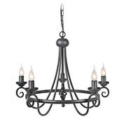 Lampy sufitowe - Elstead Lighting Harlech 5Lt Chandelier Black HR5 BLACK Elstead lampa wisząca stylowa świecznikowa HR5 BLACK ) - miniaturka - grafika 1