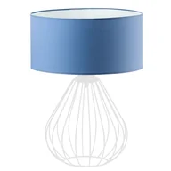 Lampy stojące - Biała lampka nocna z błękitnym kloszem LUKKA - miniaturka - grafika 1
