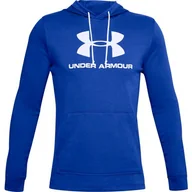 Bluzy sportowe męskie - Bluza męska Under Armour  SPORTSTYLE TERRY LOGO HOODIE blue XL - miniaturka - grafika 1