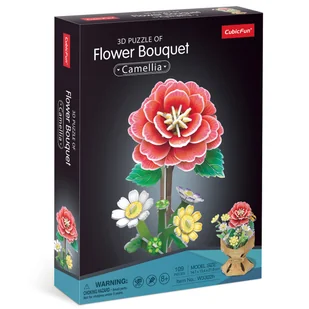Cubic Fun, puzzle 3D, bukiet kwiatów- Kamelie - Puzzle - miniaturka - grafika 1