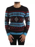 Swetry męskie - Replay sweter męski, wielokolorowy (Black/Red/Turquoise/White 10), XL - miniaturka - grafika 1