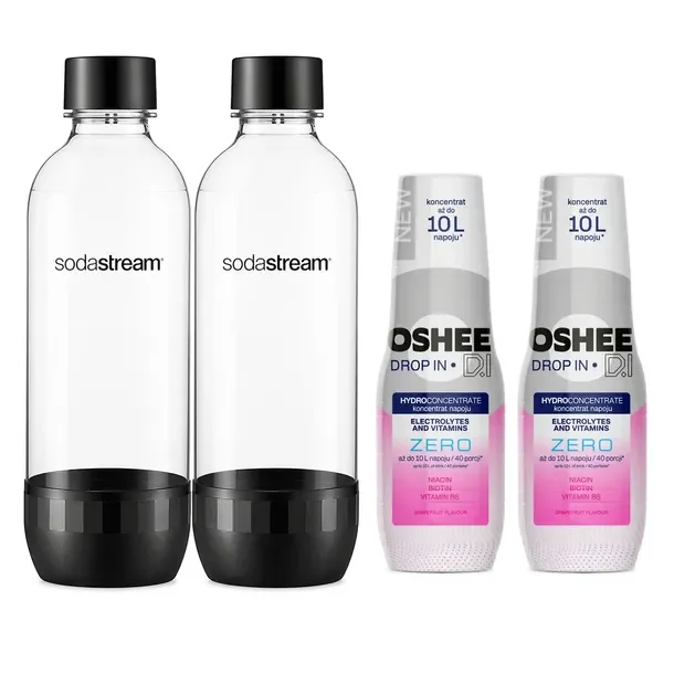 SYROP Oshee koncentrat + BUTELKI DO SATURATORA SodaStream Classic 1L 2+2