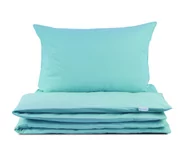 Pościel dla dzieci - Pościel dziecięca 100x160 bawełniana miętowa z plecaczkiem - miniaturka - grafika 1