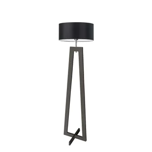 Czarna lampa podłogowa drewniana BALI - Lampy stojące - miniaturka - grafika 1