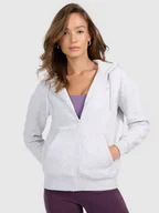 Bluzy damskie - 4F Bluza dresowa rozpinana z kapturem damska - szara XXL - miniaturka - grafika 1