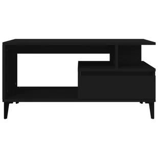 Lumarko Stolik kawowy, czarny 90x49x45 cm, materiał drewnopochodny - Ławy i stoliki kawowe - miniaturka - grafika 6
