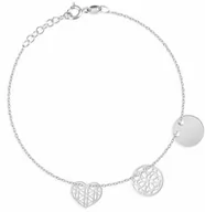 Bransoletki - Murrano Srebrna Bransoletka 925 Sensual Trio Ażur Grawer YB-143 - miniaturka - grafika 1