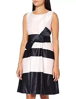 Sukienki - APART Fashion Sukienka damska w paski, pudrowy czarny, 40 - grafika 1