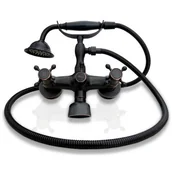 Akcesoria do armatury i ceramiki - Rea B0224 Bateria prysznicowa z w$324em i s$325uchawk$326Retro Old Black - miniaturka - grafika 1