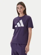 Koszulki i topy damskie - adidas T-Shirt Holiday Metallic Graphic JV8527 Fioletowy Regular Fit - miniaturka - grafika 1