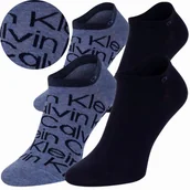 Skarpetki męskie - CK CALVIN KLEIN SKARPETKI STOPKI 2 PARY 39-42 MIX NIEBIESKI - Calvin Klein - miniaturka - grafika 1