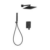 Zestawy prysznicowe - Invena Siros 010 Zestaw prysznicowy podtynkowy z deszczownicą czarny BS-90-010-A - odbiór osobisty: Kraków, Warszawa - miniaturka - grafika 1