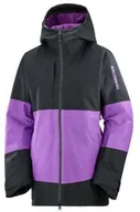 Kurtki i kamizelki sportowe damskie - Kurtka Salomon Bashley Deep Black / Royal Purple - miniaturka - grafika 1