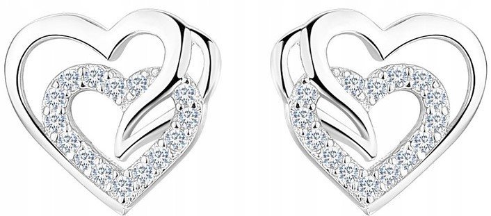 SREBRNE KOLCZYKI ANTYALERGICZNE SERCA STAL CHIRURGICZNA 316L SZLACHETNA