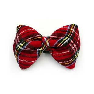 Świąteczna Kokarda muszka mucha ozdoba dla psa w szkocką kratę Tartan - Ubranka dla psów - miniaturka - grafika 1