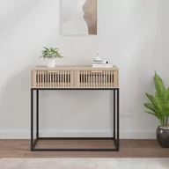 Konsole i sekretarzyki - vidaXL Stolik konsolowy, 80x30x75 cm, materiał drewnopochodny i żelazo - miniaturka - grafika 1