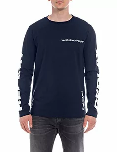 Replay T-shirt męski, 085 niebieski, L - Koszulki męskie - miniaturka - grafika 1