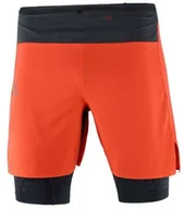 Spodnie sportowe damskie - Spodenki Salomon EXO Motion Twin Skin Fiery Red / Black - miniaturka - grafika 1