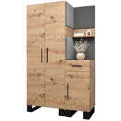 Meble do przedpokoju - Garderoba szafa komoda z panelami tapicerowanymi meble do przedpokoju na wysokich nogach ARTIN 6 dąb artisan - miniaturka - grafika 1