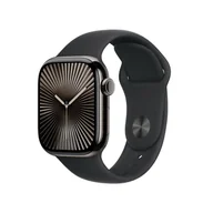 Smartwatch - Apple Watch 10 GPS + Cellular 42mm z tytanu łupkowym pasek sportowy S/M Czarny - miniaturka - grafika 1