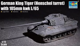 Trumpeter Niemiecki czołg ciężki King Tiger (wieża Henschla) z działem 105mm kWh L/65 07160 - Modele do sklejania - miniaturka - grafika 1