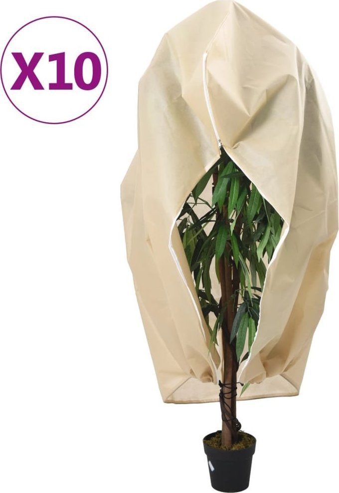 vidaXL Kaptury ochronne z suwakiem, 10 szt., 70 g/m², 3,93x3 m