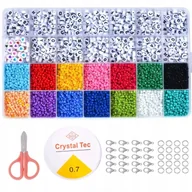 Prace ręczne dla dzieci - KORALIKI DO ROBIENIA BIŻUTERII BRANSOLETEK NASZYJNIKÓW ZESTAW LITERKI DIY - miniaturka - grafika 1