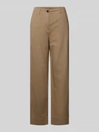 Spodnie damskie - Chinosy o kroju tapered z mieszanki bawełny, lyocellu i lnu - miniaturka - grafika 1