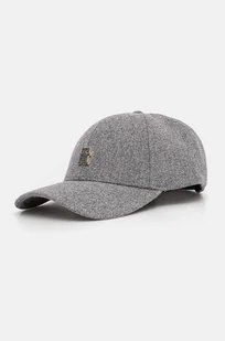Tommy Hilfiger czapka z daszkiem z domieszką wełny kolor szary gładka AW0AW16620 - Czapki damskie - miniaturka - grafika 1