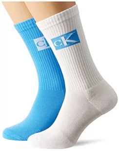 Calvin Klein Męskie skarpetki, biały/niebieski, rozmiar uniwersalny, biały/niebieski Crush, jeden rozmiar - Skarpetki męskie - miniaturka - grafika 1