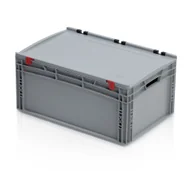 Pojemniki przemysłowe - B2B Partner Plastikowa skrzynka z wiekiem 600x400x285 mm 967190 - miniaturka - grafika 1