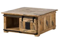 Ławy i stoliki kawowe - Ława Stolik Kawowy Railway #1006 Drewniany Mango Loft Woskowane 90X90X45 Cm B 8012 - miniaturka - grafika 1