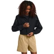 Kurtki damskie - Damska kurtka treningowa Under Armour Unstoppable Crop Jacket - czarna - UNDER ARMOUR - miniaturka - grafika 1