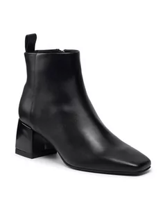 Botki damskie - Calvin Klein Botki Squared Ankle Boot 55 HW0HW00586 Czarny - grafika 1