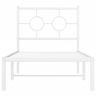 Metalowa rama łóżka z wezgłowiem, biała, 80x200 cm Lumarko! - Inne meble do sypialni - miniaturka - grafika 6