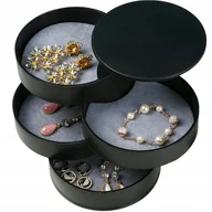 Biżuteria - akcesoria - ﻿Pudełko Na Biżuterię organizer okrągły Szkatułka - miniaturka - grafika 1