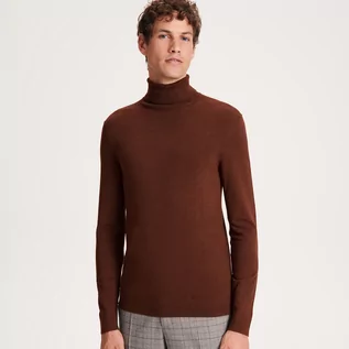 Swetry męskie - Reserved - Golf z wiskozą - Bordowy - grafika 1