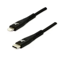 Kable USB - Kabel USB Logo USB-C - Lightning 1 m Czarny - miniaturka - grafika 1