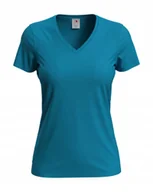 Koszulki i topy damskie - Koszulka damska T-shirt damski Stedman V-neck ST2700 Ocean Blue S - miniaturka - grafika 1