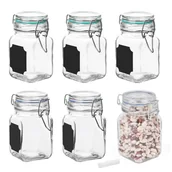 Pojemniki kuchenne - Tadar Słoiki szklane z kredą 250 ml 6 szt etykiety - miniaturka - grafika 1